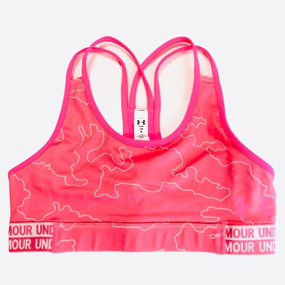 UA Heat Gear Sports Bra Girls Youth Pink Size M - Picture 4 of 6